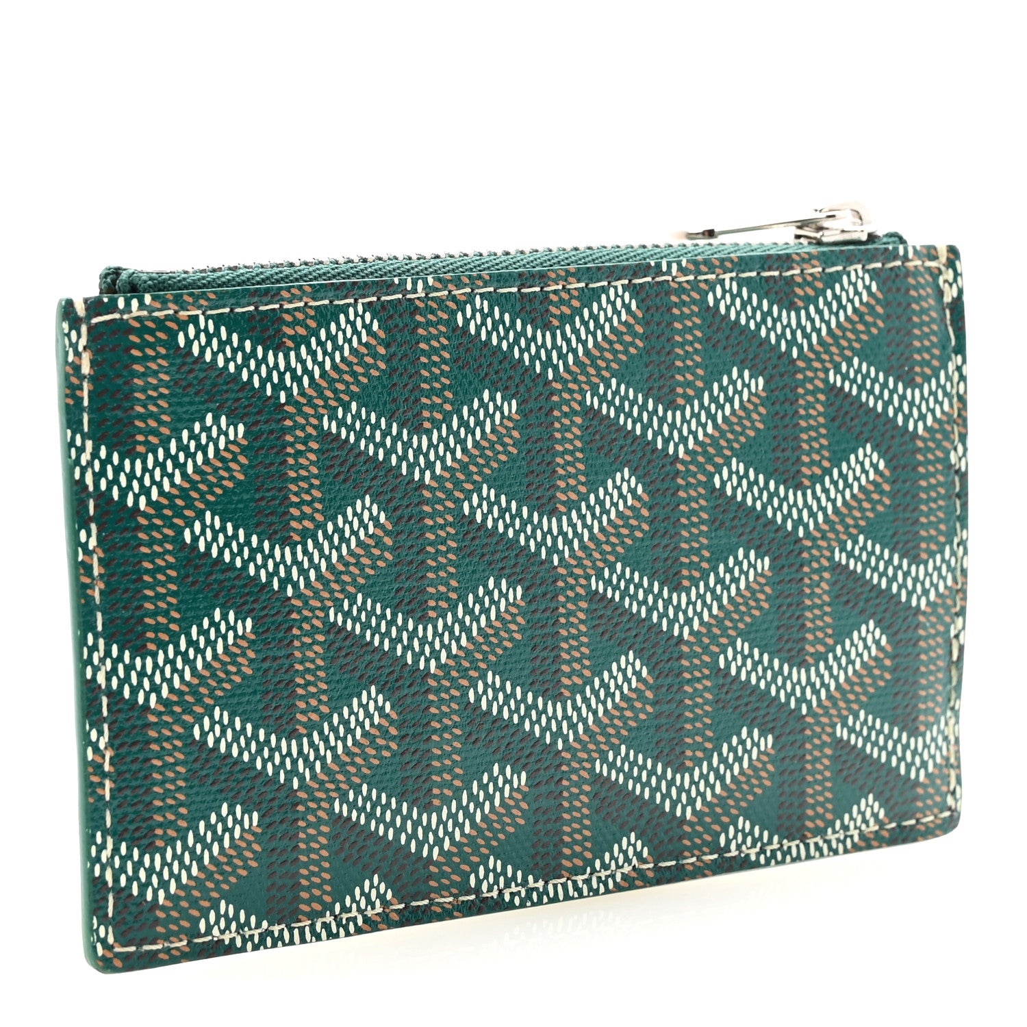 Goyard Goyardine Bourbon Zipped Card Holder Green 3 of 7