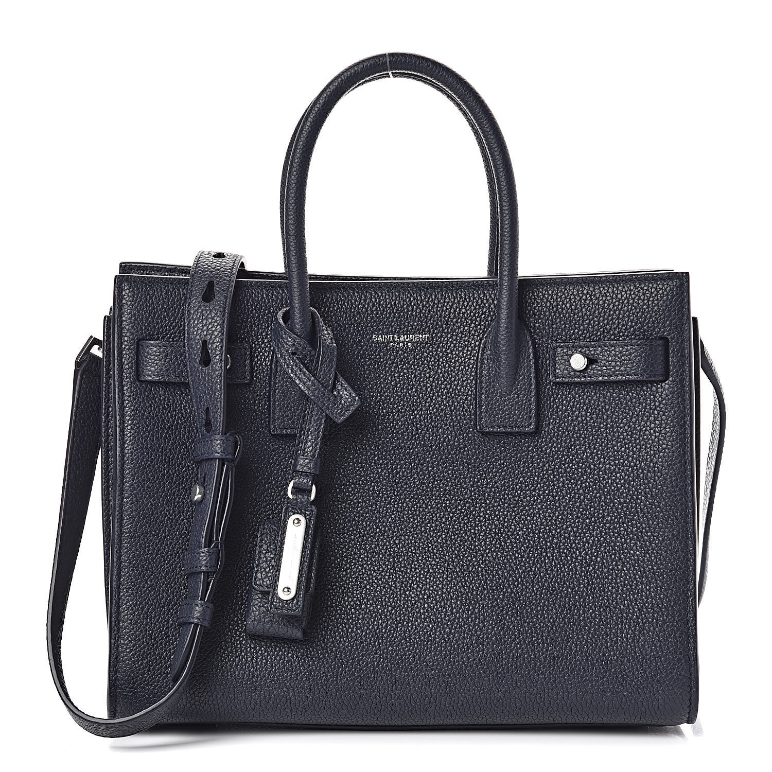 Saint Laurent Grained Calfskin Baby Supple Sac De Jour Navy 1 of 8