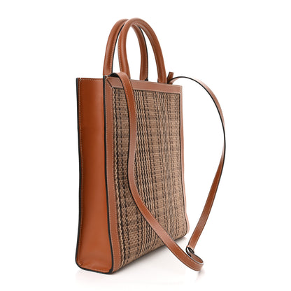 Celine Calfskin Tweed Small Vertical Cabas Dark Brown 2 of 10