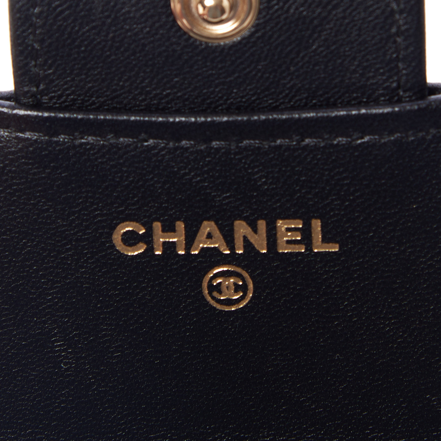 Lambskin Quilted Top Handle Flap Coin Purse With Chain Black