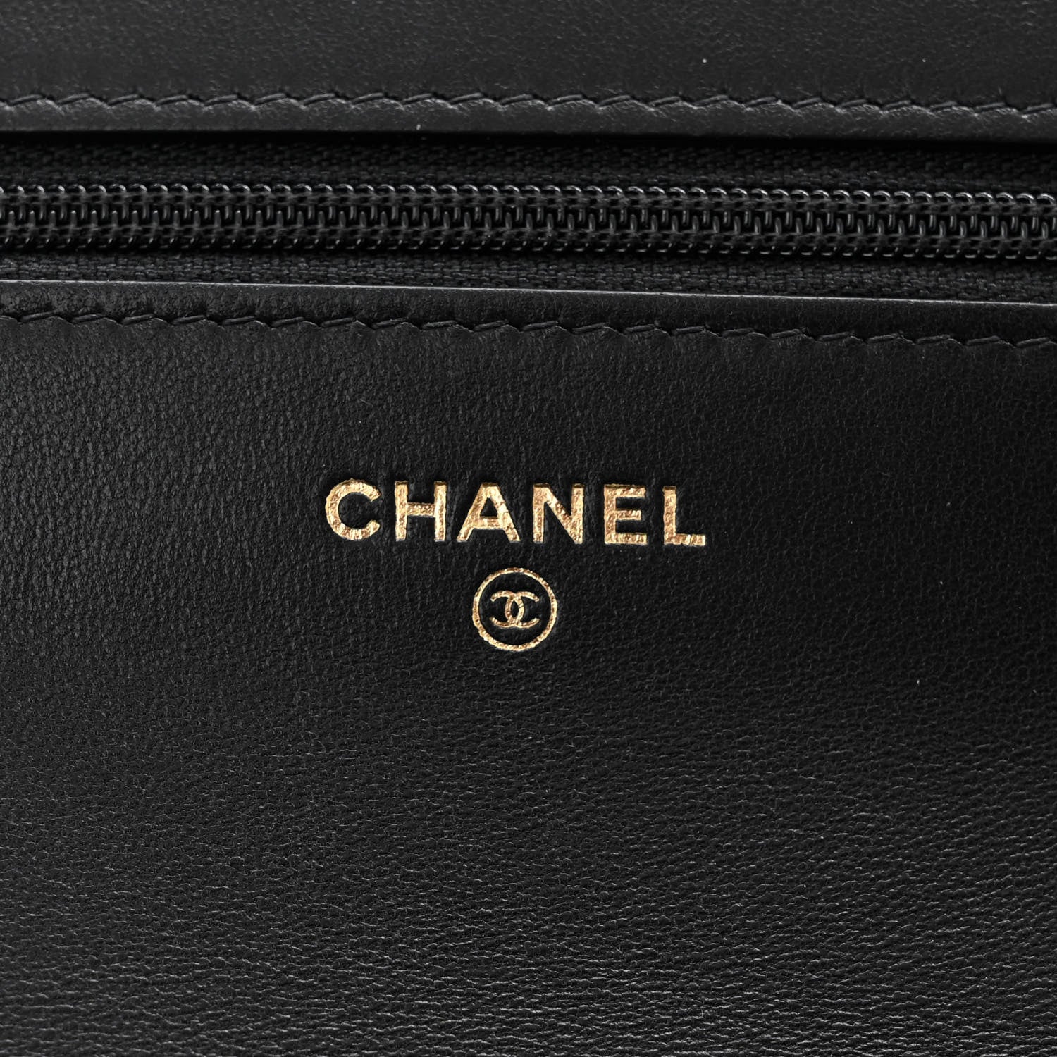 Chanel Lambskin Plexi Quilted Wallet On Chain WOC Black 6 of 12