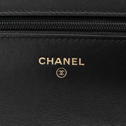 Chanel Lambskin Plexi Quilted Wallet On Chain WOC Black 6 of 12