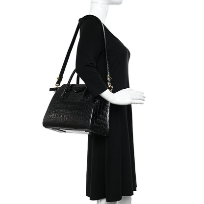Givenchy Calfskin Crocodile Embossed Small Antigona Black 2 of 11