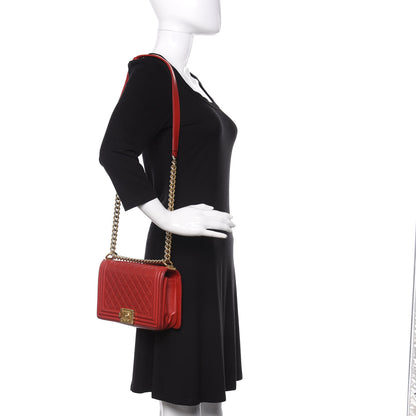 Chanel Lambskin Quilted Medium Boy Flap Red 2 of 9