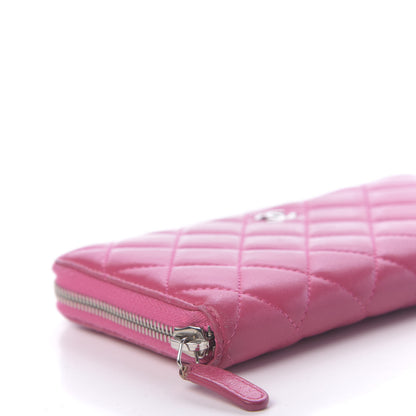 Chanel Lambskin Quilted Large Gusset Zip Around Wallet Pink 6 of 15