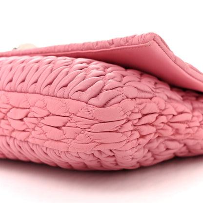 Miu Miu Nappa Matelasse Crystal Flap Clutch Geranio 9 of 13