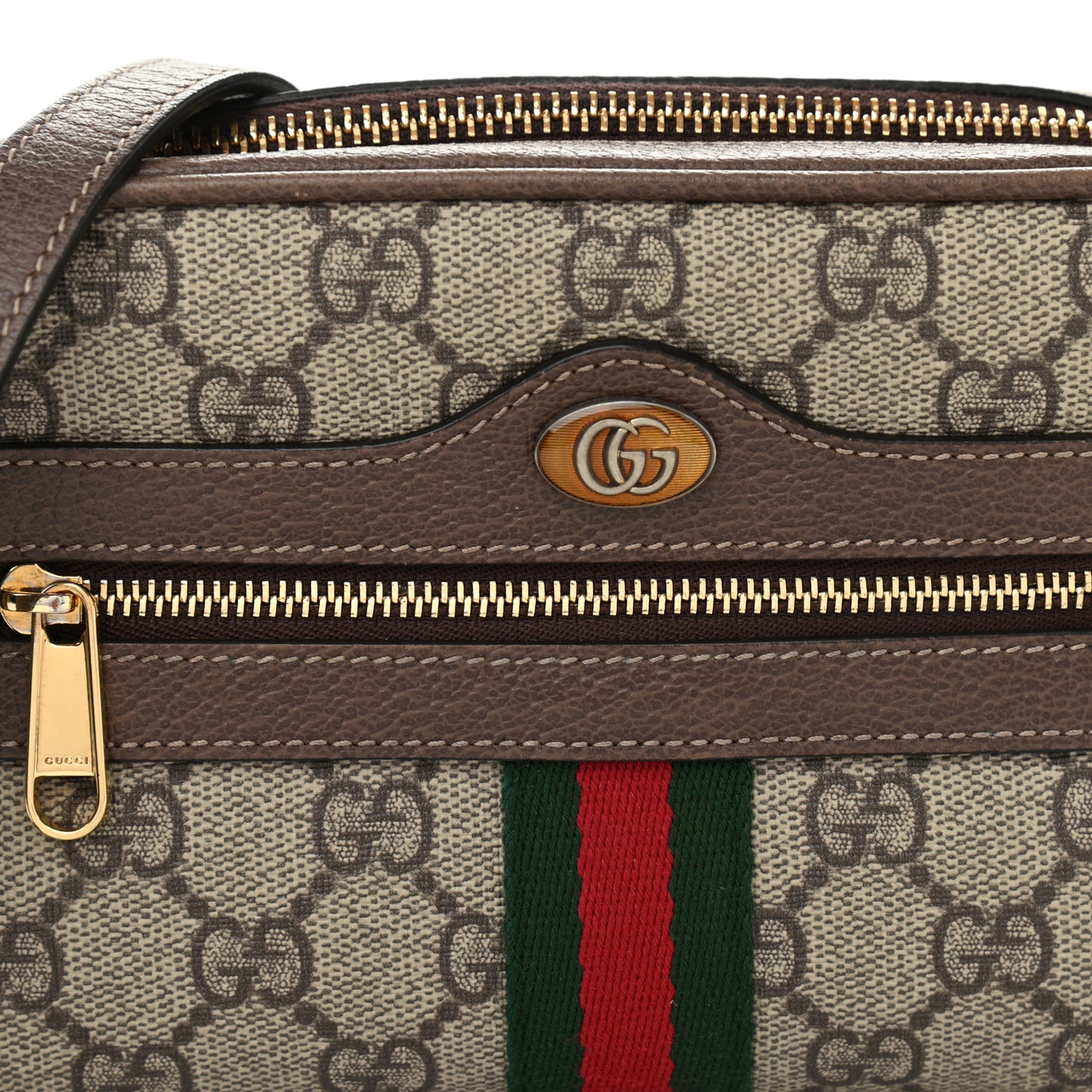 GG Supreme Monogram Web Mini Ophidia Shoulder Bag Brown
