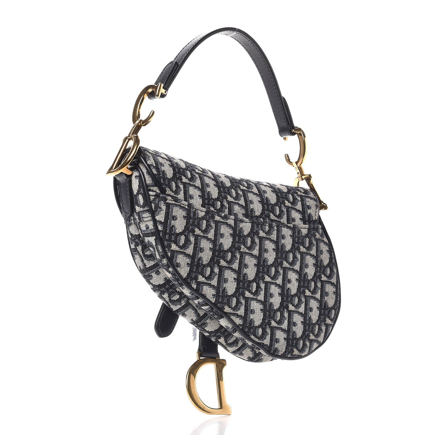 Christian Dior Oblique Mini Saddle Bag Blue 3 of 9