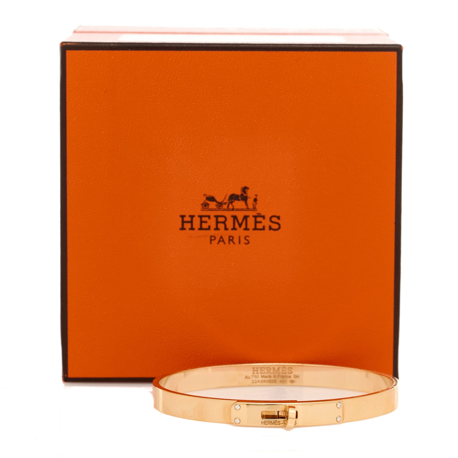 Hermes 18K Rose Gold Diamond PM Kelly Bracelet SH 4 of 4