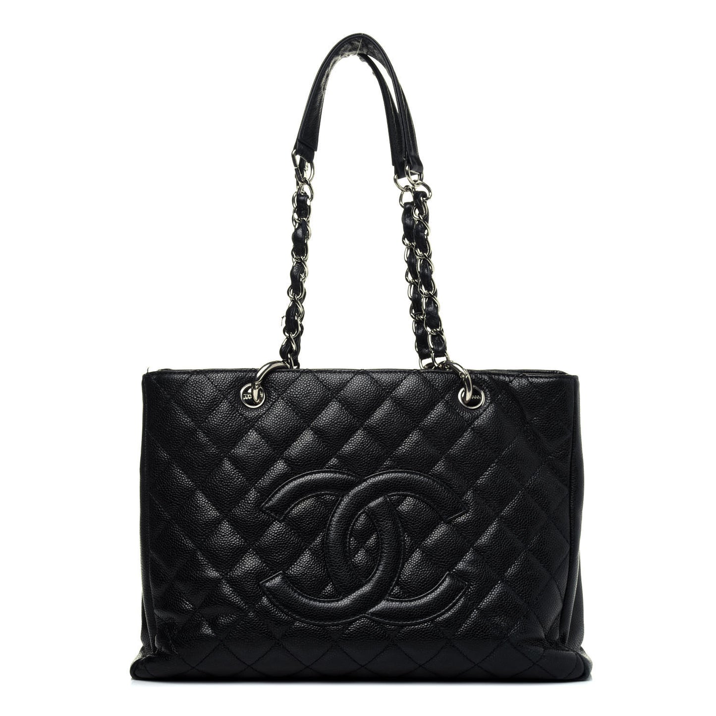Caviar Quilted Grand Shopping Tote GST Navy Blue