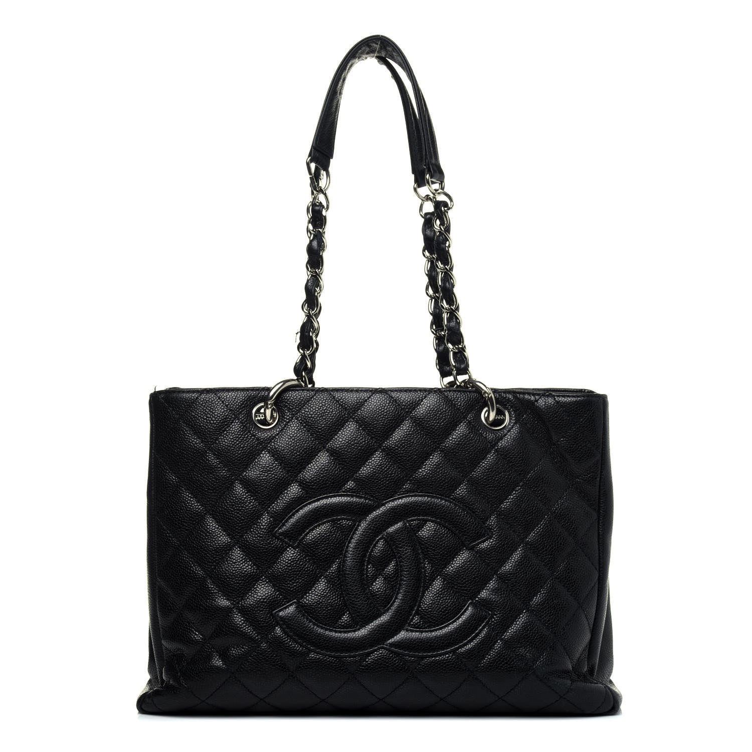 Chanel Caviar Quilted Grand Shopping Tote GST Navy Blue 1 of 25