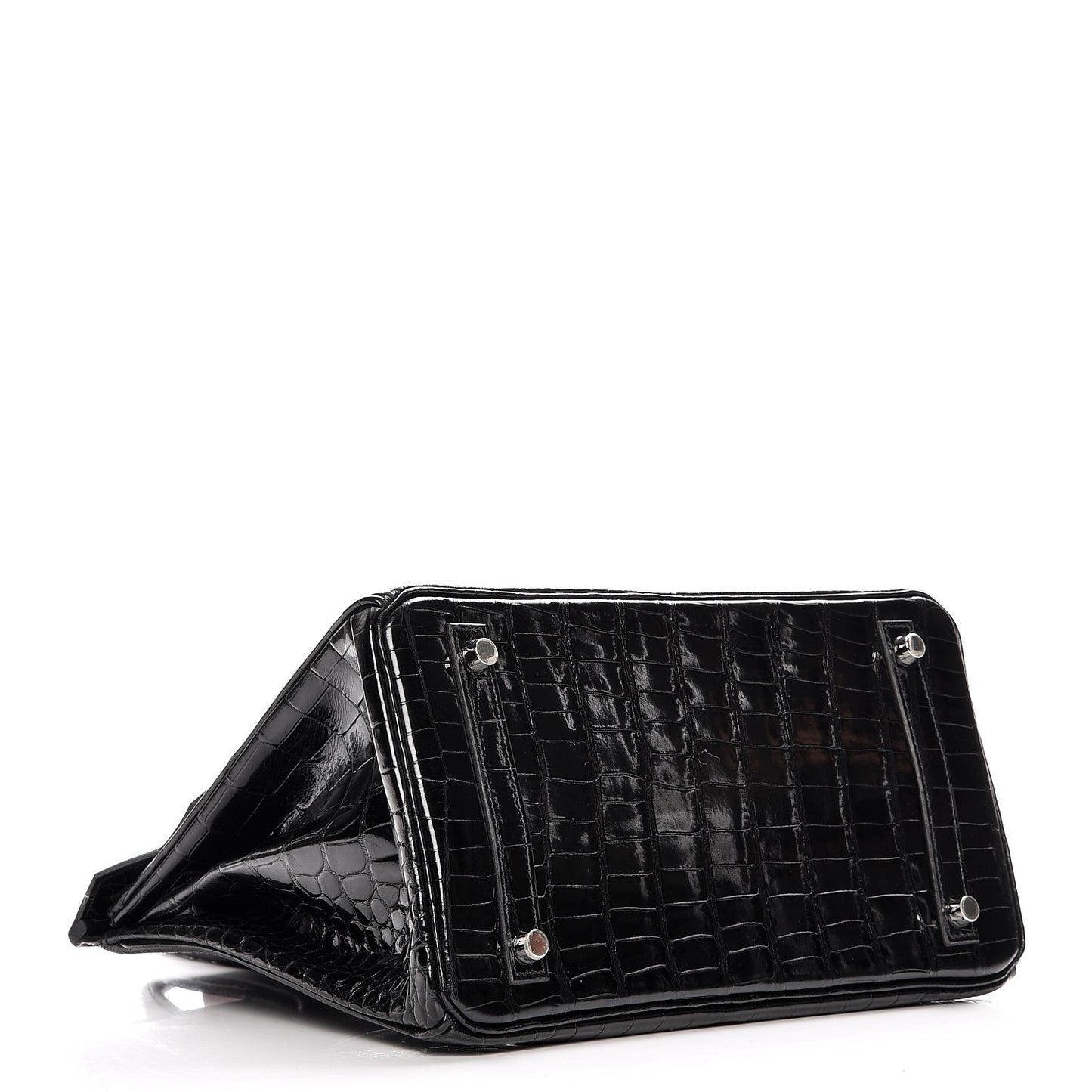 Shiny Porosus Crocodile Birkin 30 Black