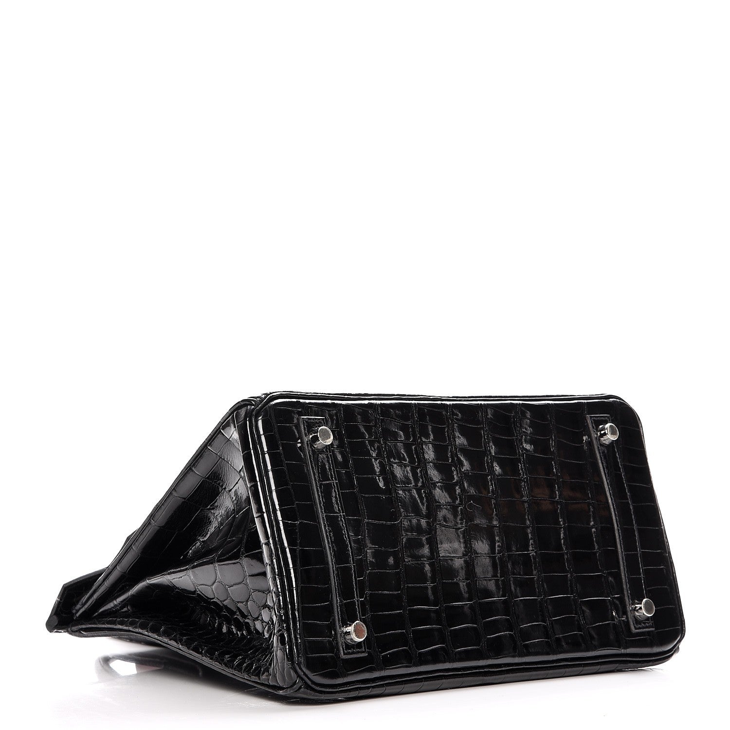 Hermes Shiny Porosus Crocodile Birkin 30 Black 5 of 38