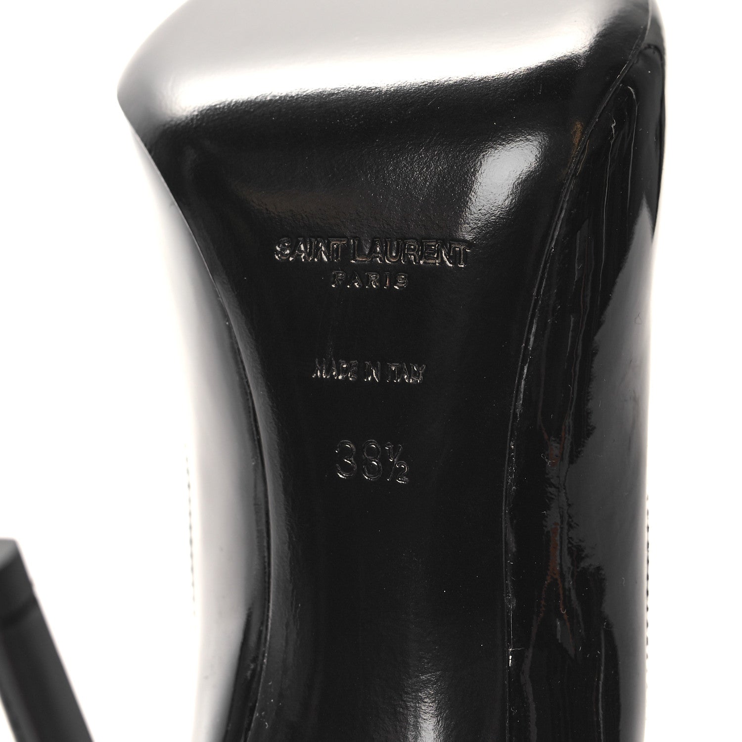 Saint Laurent Patent Calfskin Zoe 105 Pump 38.5 Black 8 of 9