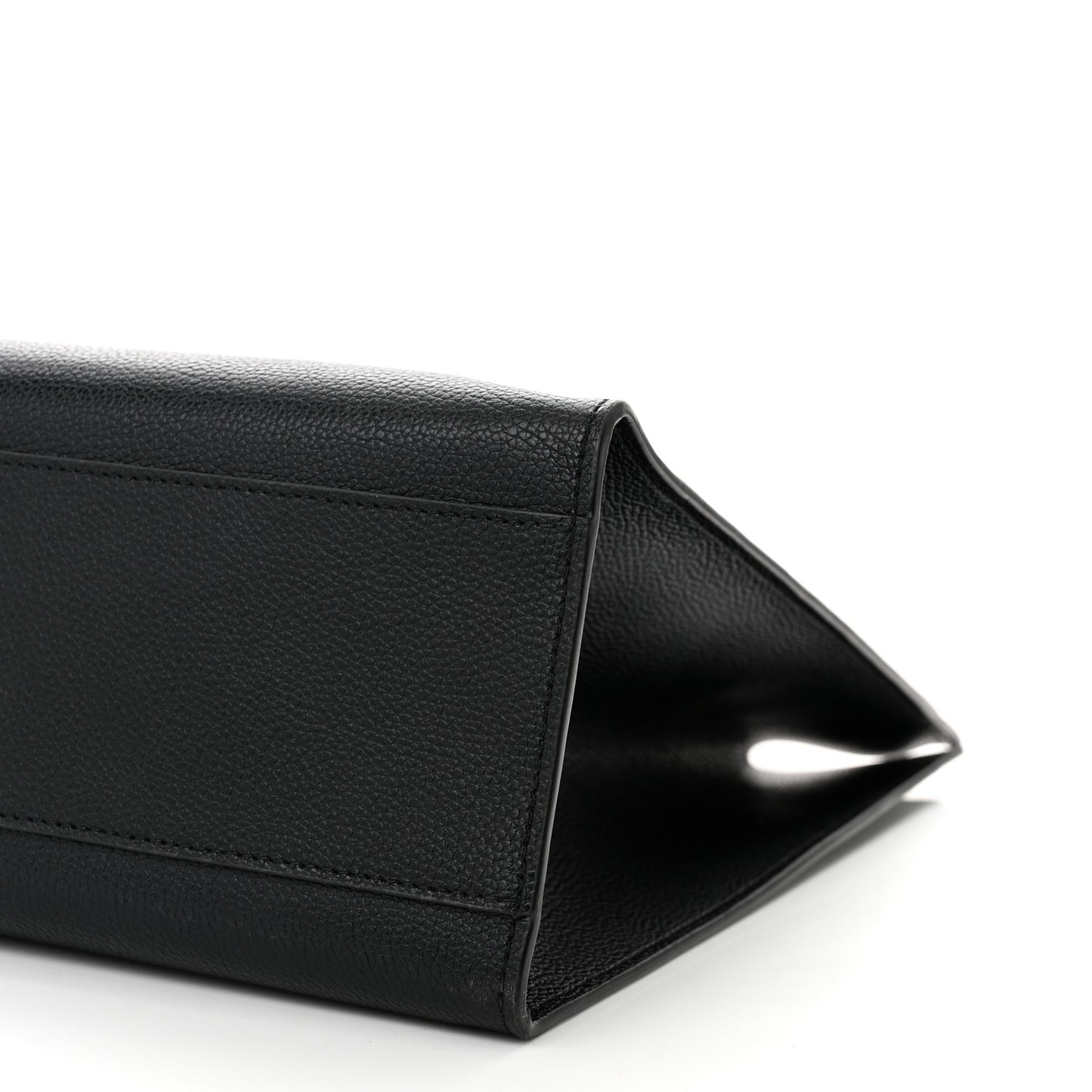 Grained Calfskin Grind Shopper Tote Black