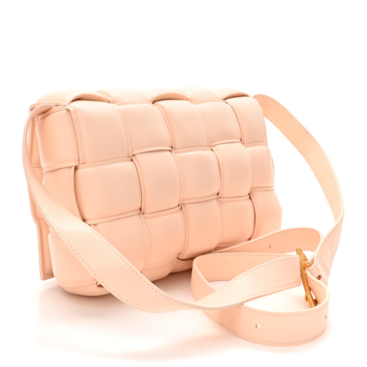 Nappa Maxi Intrecciato Padded Cassette Crossbody Bag Melon Washed