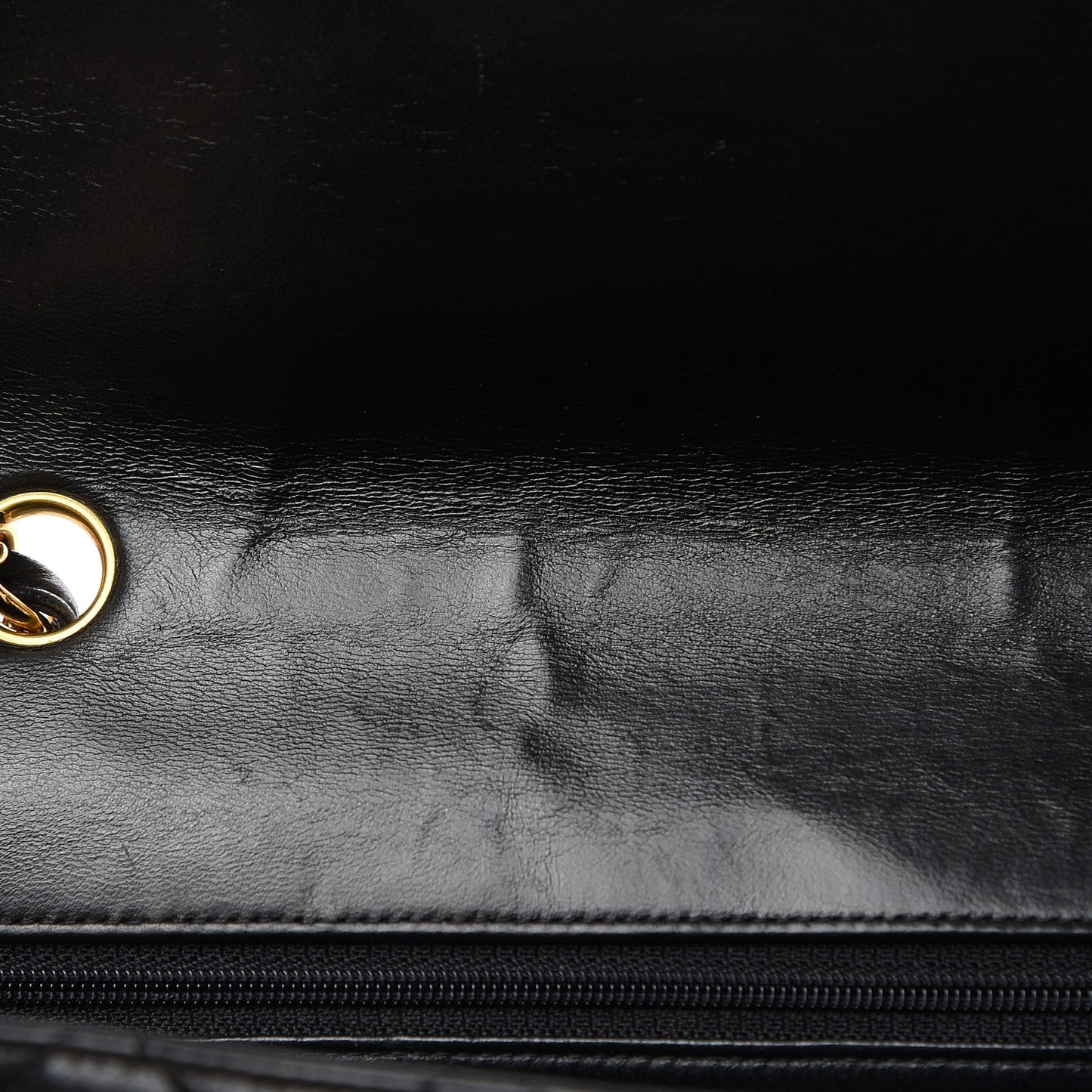 Lambskin Quilted Jumbo Single Flap Black