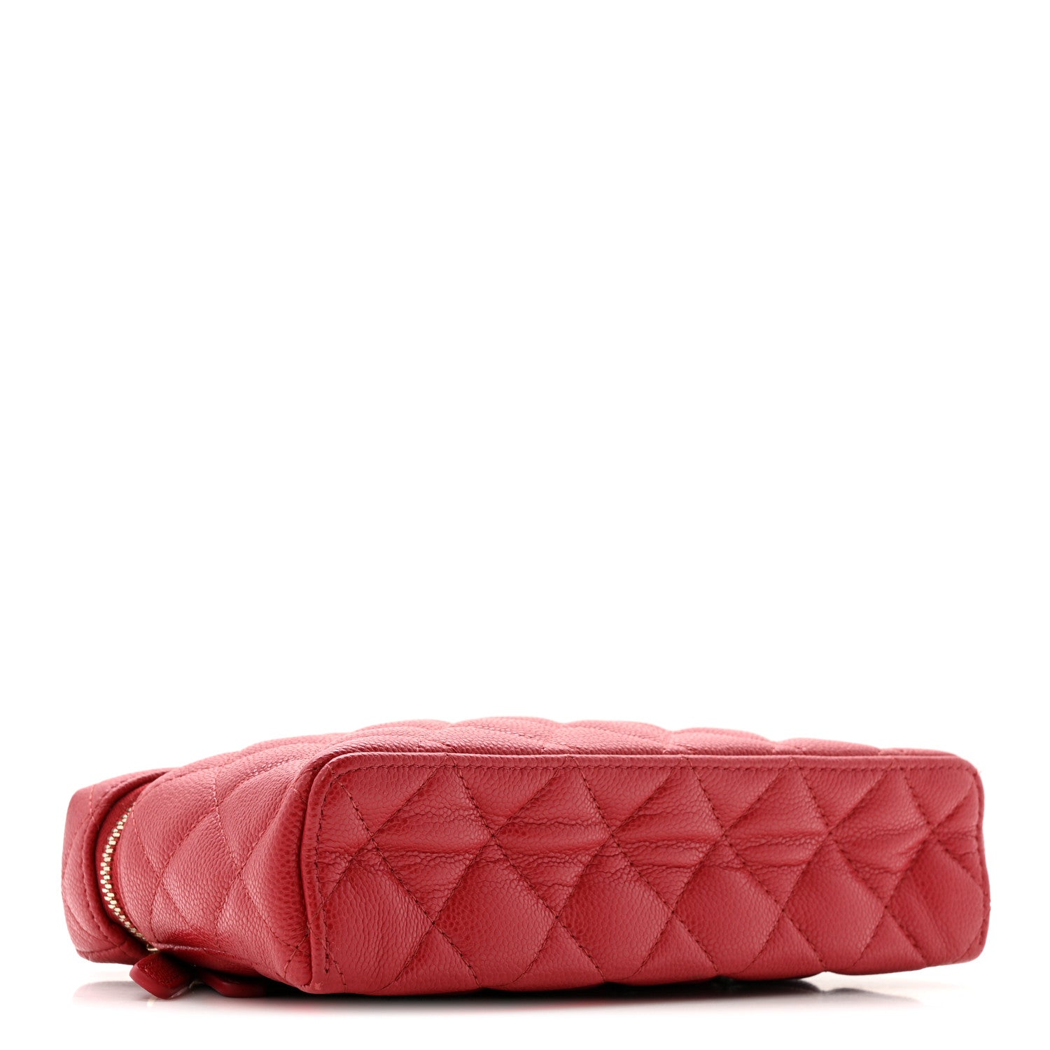 Chanel Caviar Quilted Top Handle Slim Vanity With Chain Red 4 of 12