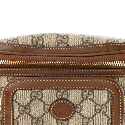 Gucci GG Supreme Monogram Textured Calfskin Retro Interlocking G Belt Bag Beige Ebony Brown Sugar 8 of 10