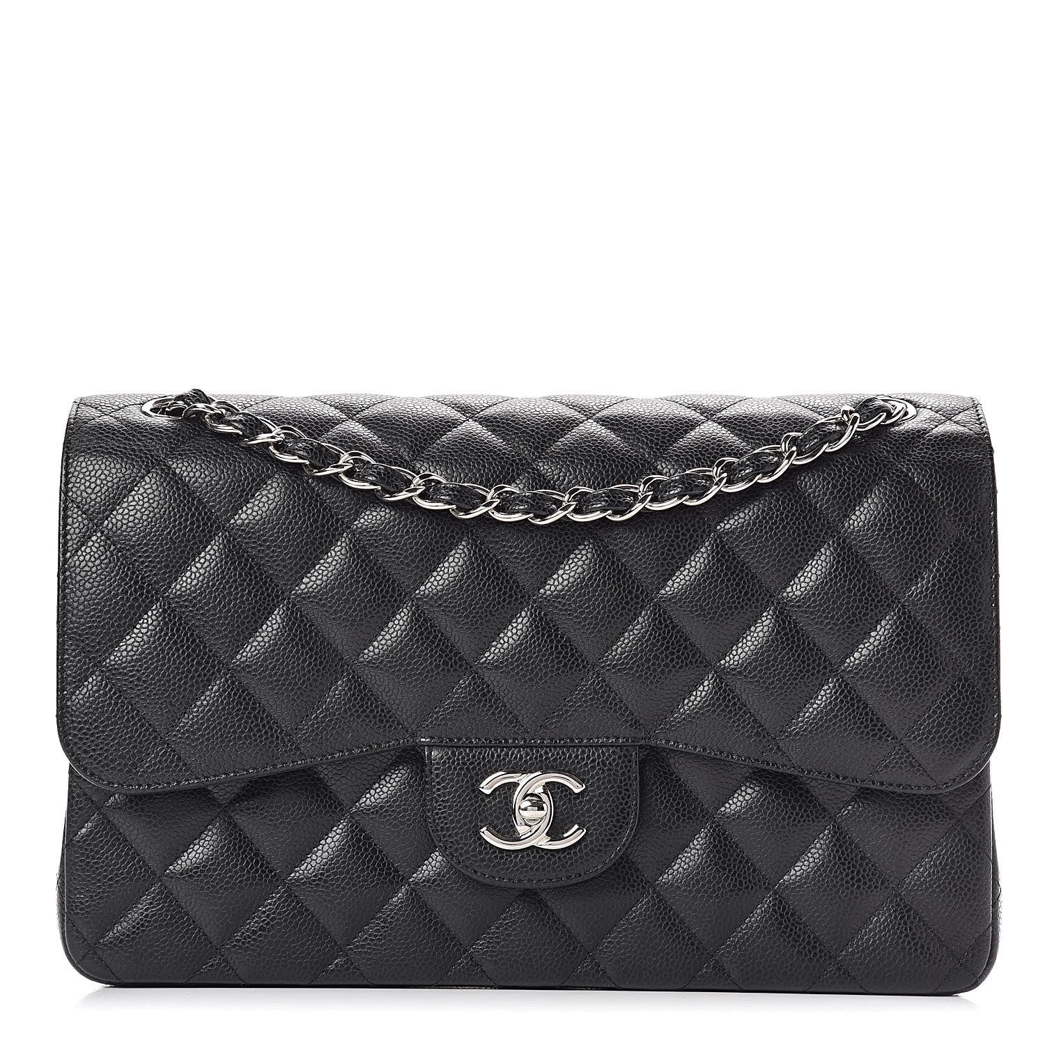 Chanel Caviar Quilted Jumbo Double Flap Black 1 of 15