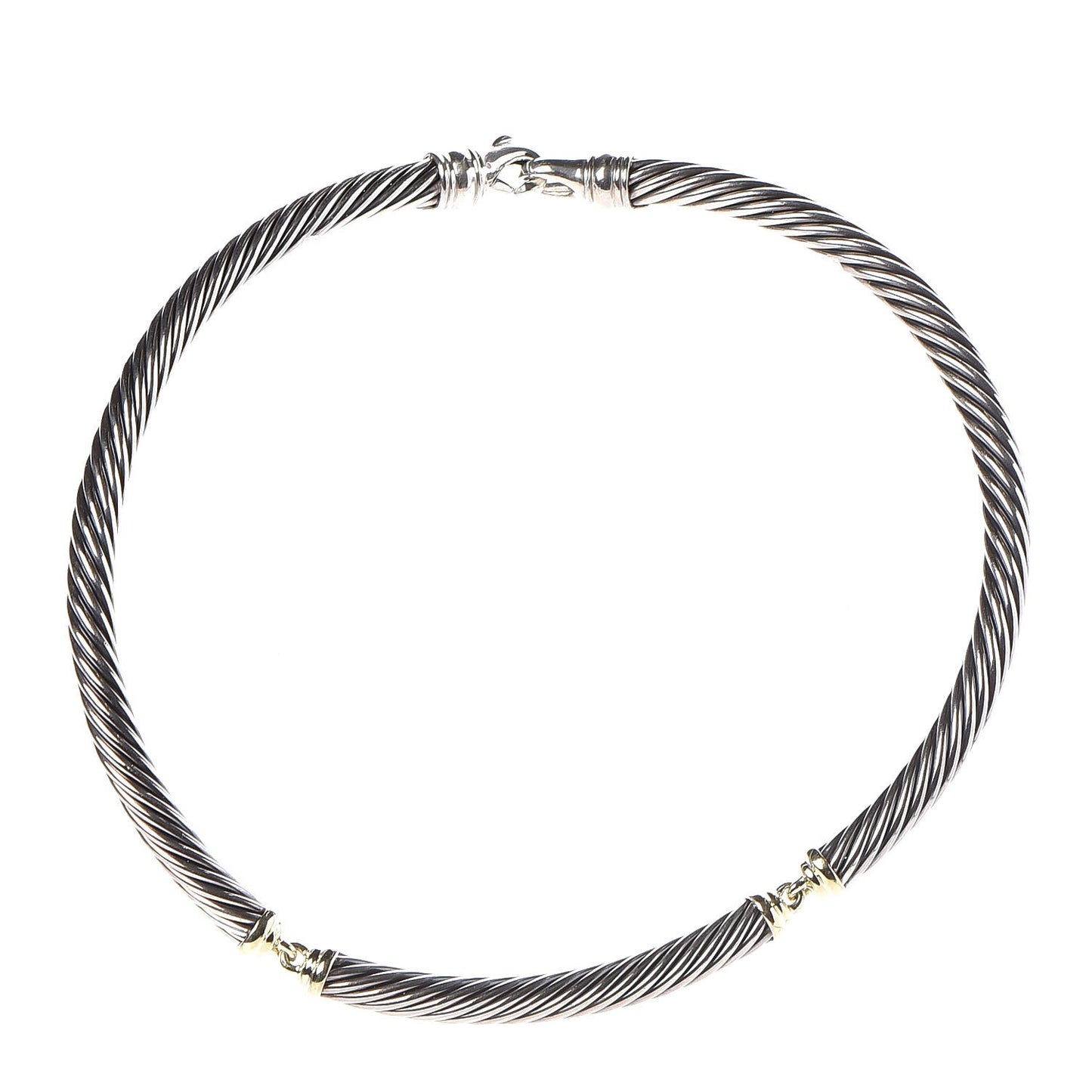 Sterling Silver 14K Gold Cable Choker 7mm Necklace