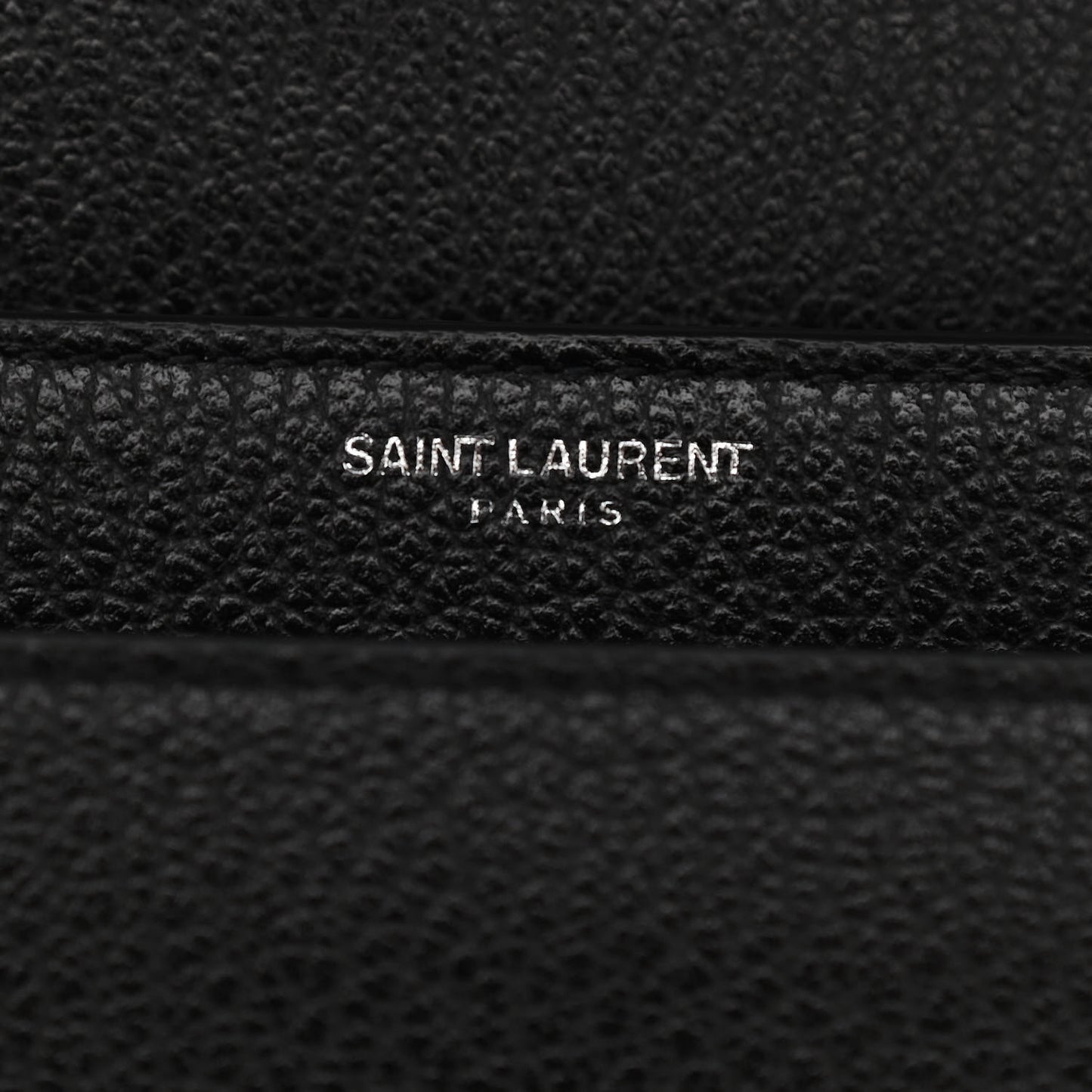 Grained Calfskin Medium Monogram Sunset Satchel Black