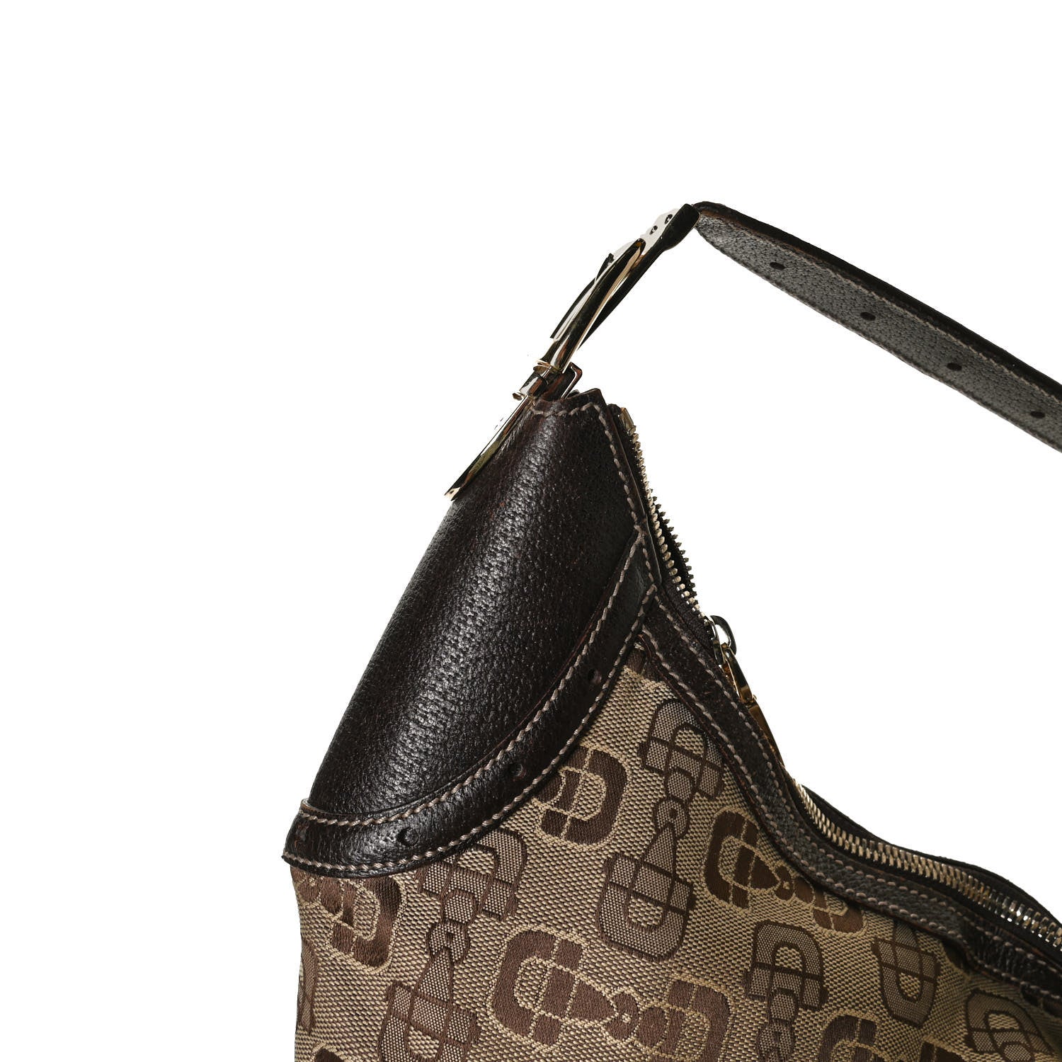 Gucci Canvas Horsebit Glam Hobo Dark Brown 7 of 27