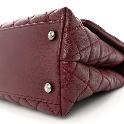 Chanel Caviar Quilted Small Coco Handle Flap Burgundy 10 of 12