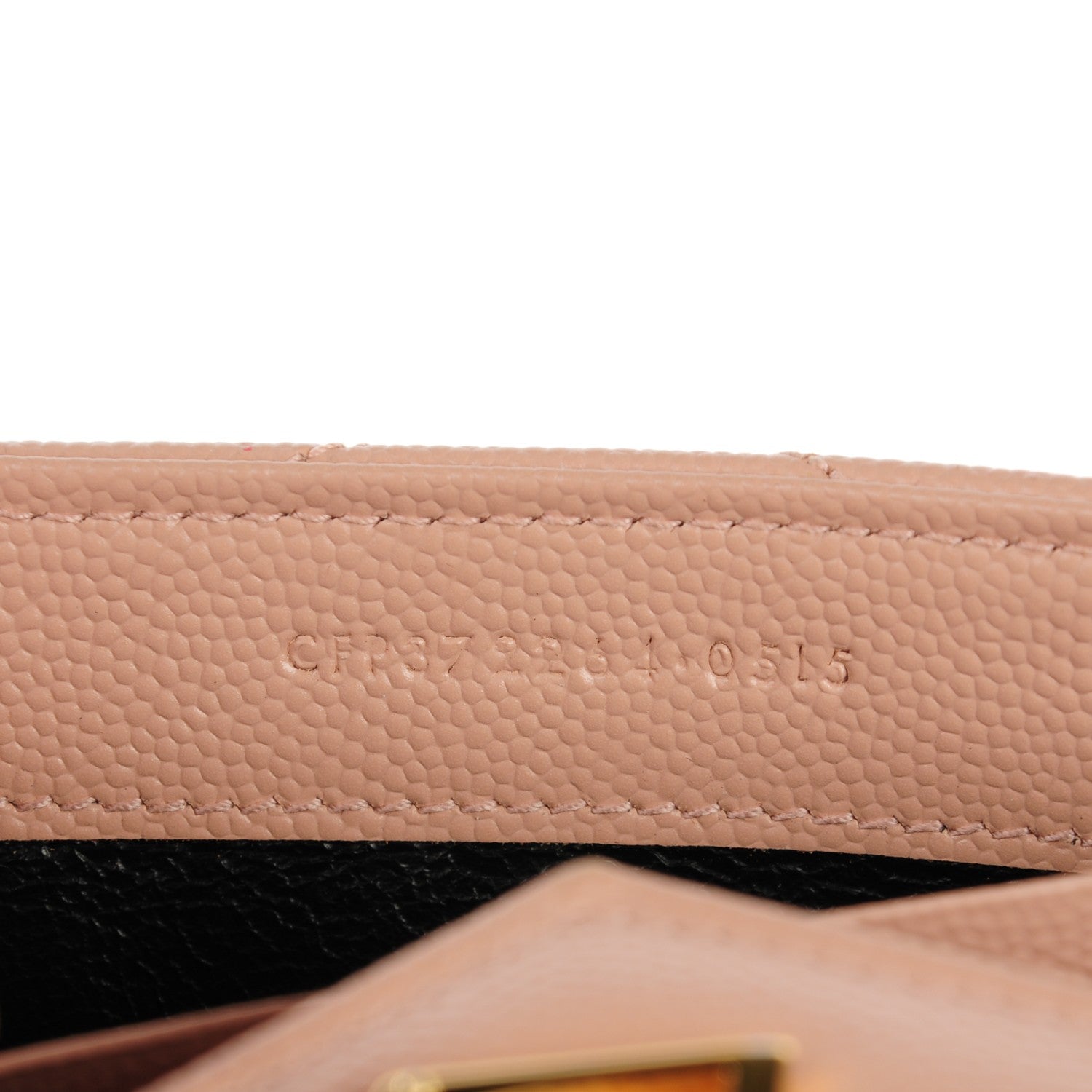 Saint Laurent Grain De Poudre Matelasse Chevron Monogram Wallet Pale Blush 8 of 8