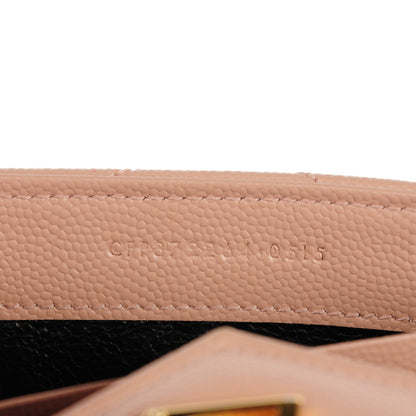 Saint Laurent Grain De Poudre Matelasse Chevron Monogram Wallet Pale Blush 8 of 8