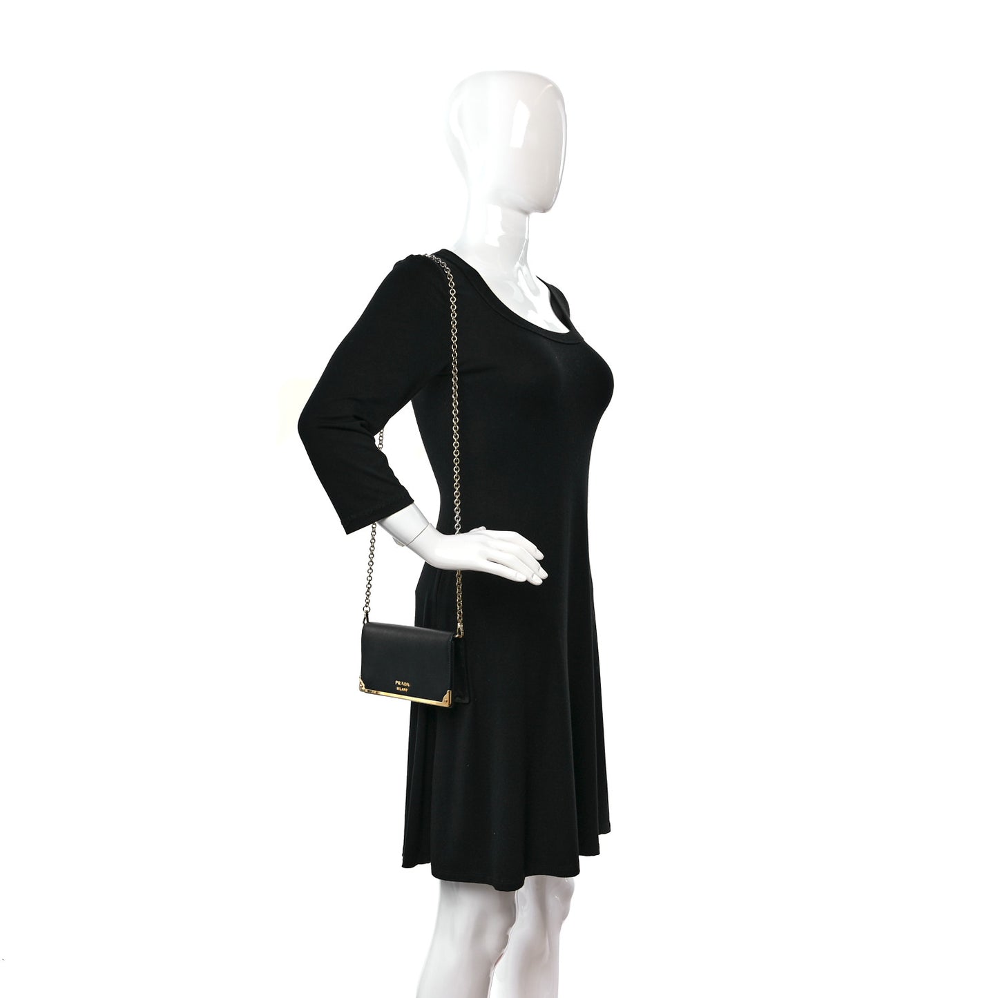 Saffiano Mini Cahier Crossbody Bag Black