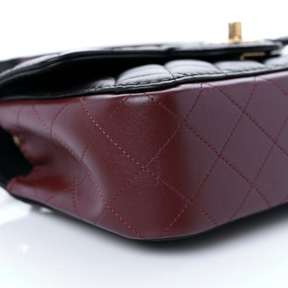 Chanel Calfskin Quilted Small Strap Into Flap Bag Black Brown 8 of 11