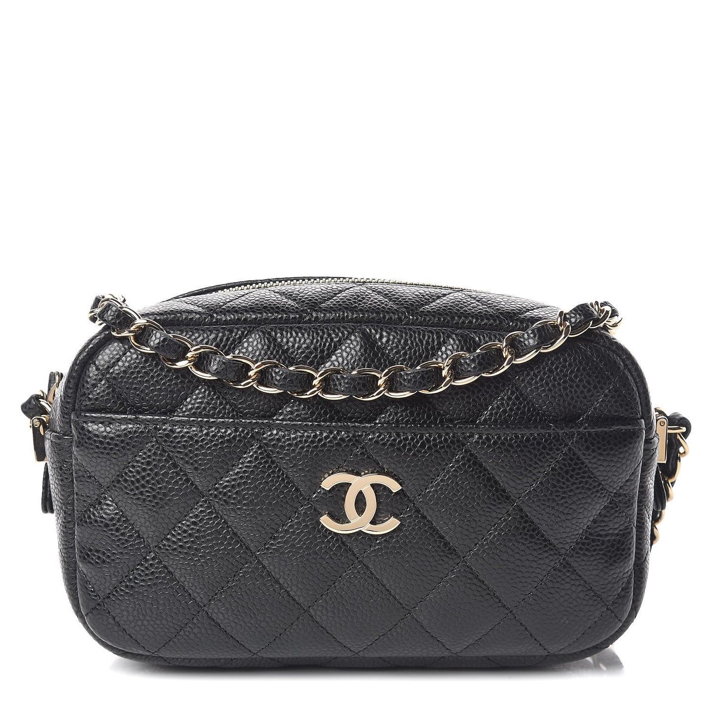 Caviar Quilted Camera Case Black