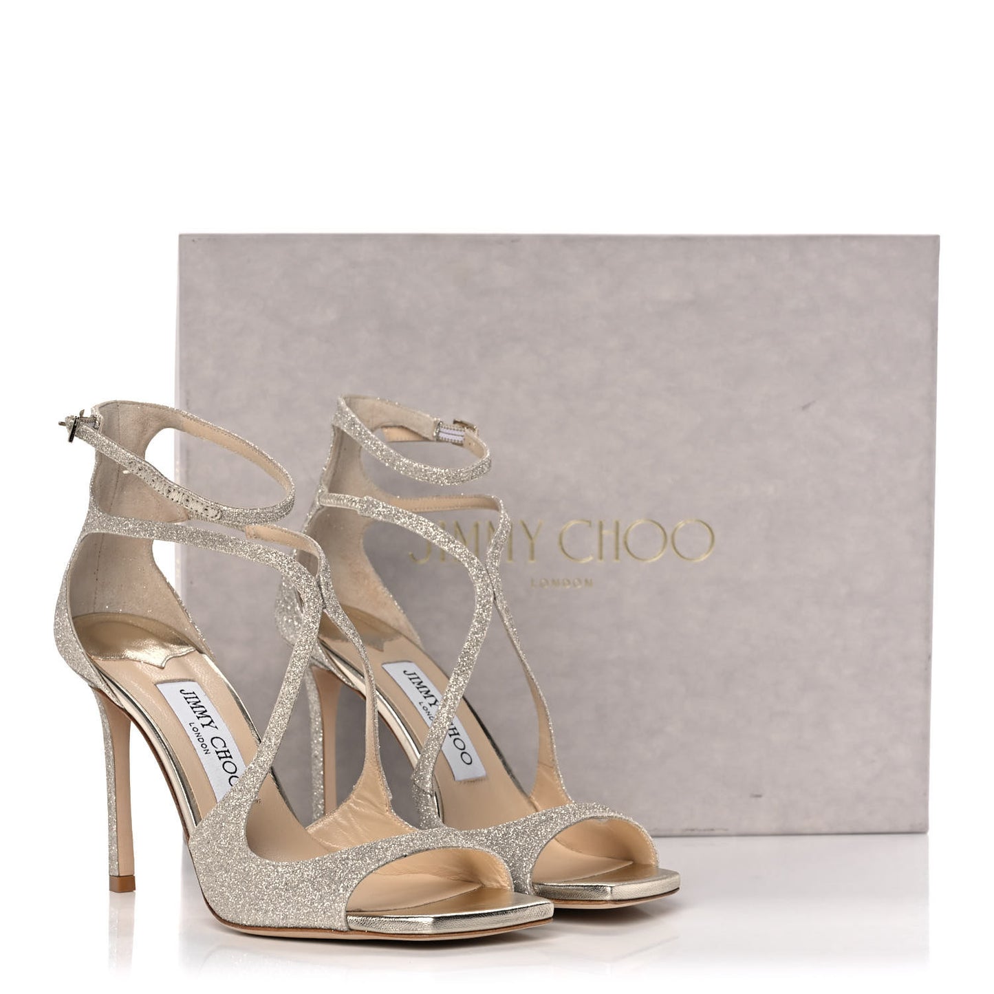 Dusty Glitter Azia 95 Strap Sandals 36.5 Platinum Ice