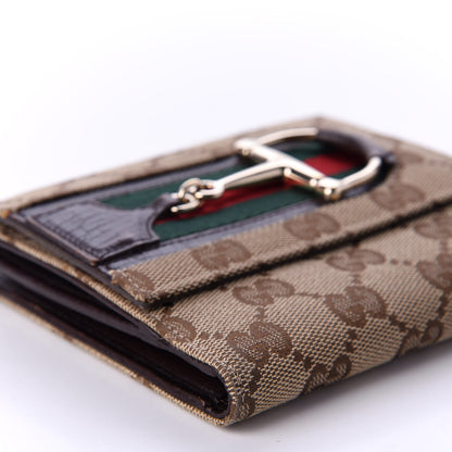 Gucci Monogram Web Hasler French Flap Wallet Brown 6 of 14