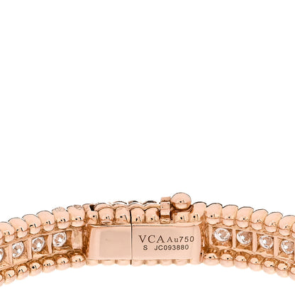Van Cleef & Arpels 18K Rose Gold Diamond Perlee 1-Row Bangle Bracelet S 3 of 4
