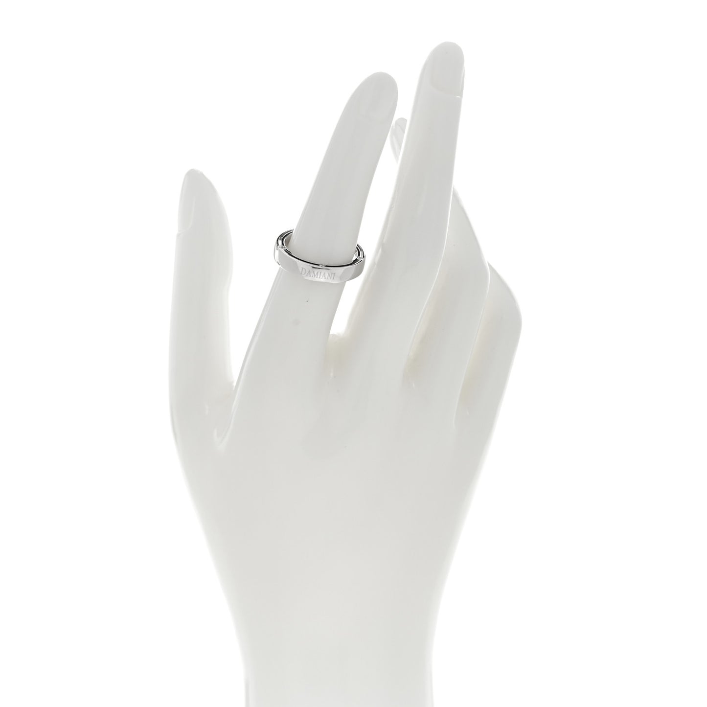 X BRAD PITT 18K White Gold Diamond D.Side Band Ring 52 6