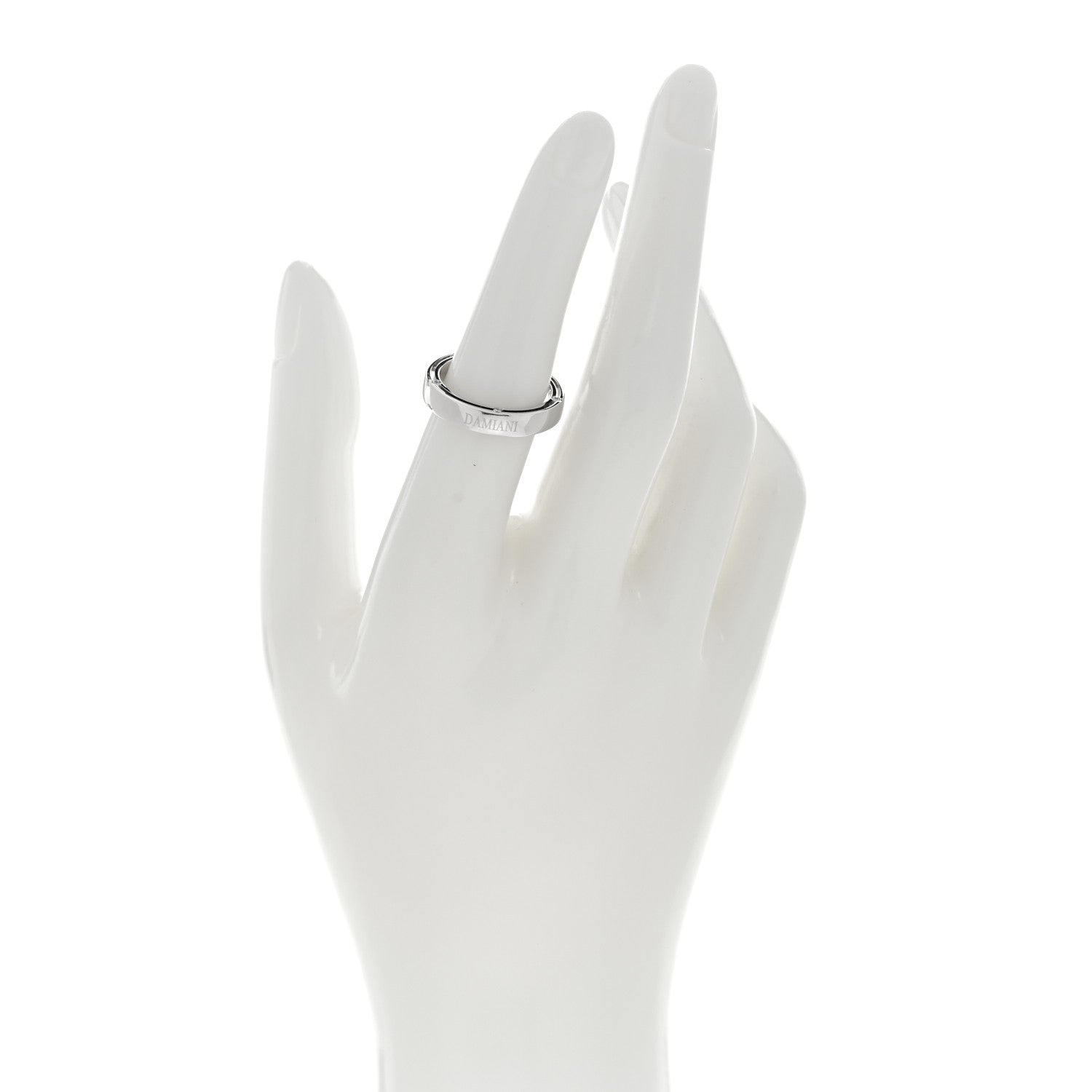 Damiani X BRAD PITT 18K White Gold Diamond D.Side Band Ring 52 6 2 of 5