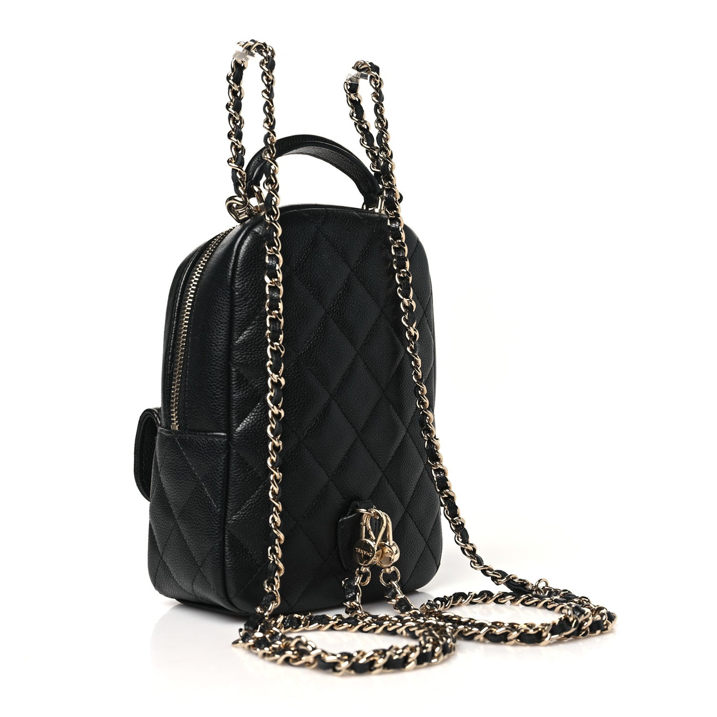 Caviar Quilted CC Mini Classic Backpack Black