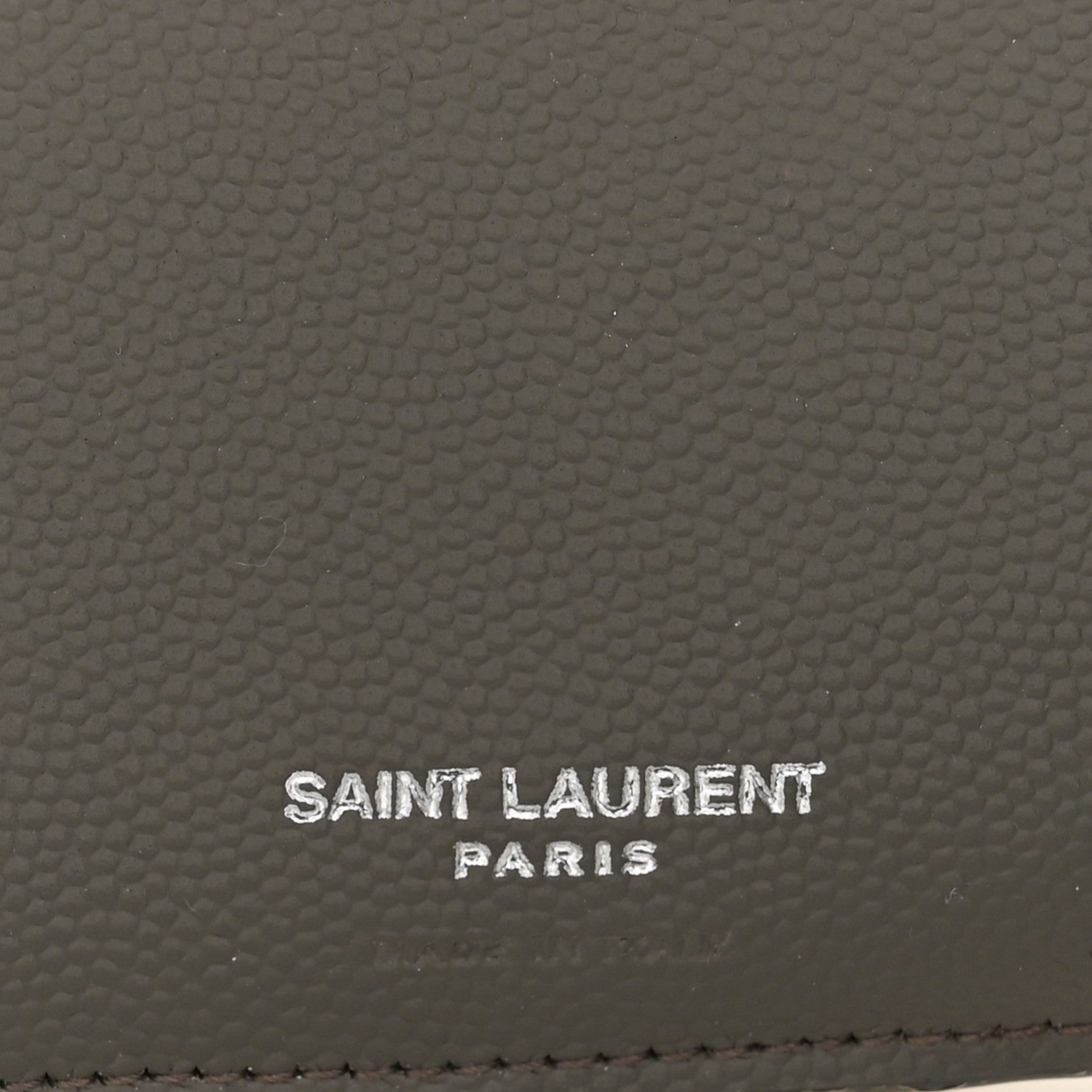 Saint Laurent Grain De Poudre Matelasse Chevron Monogram Compact Tri Fold Wallet Coffee 6 of 12