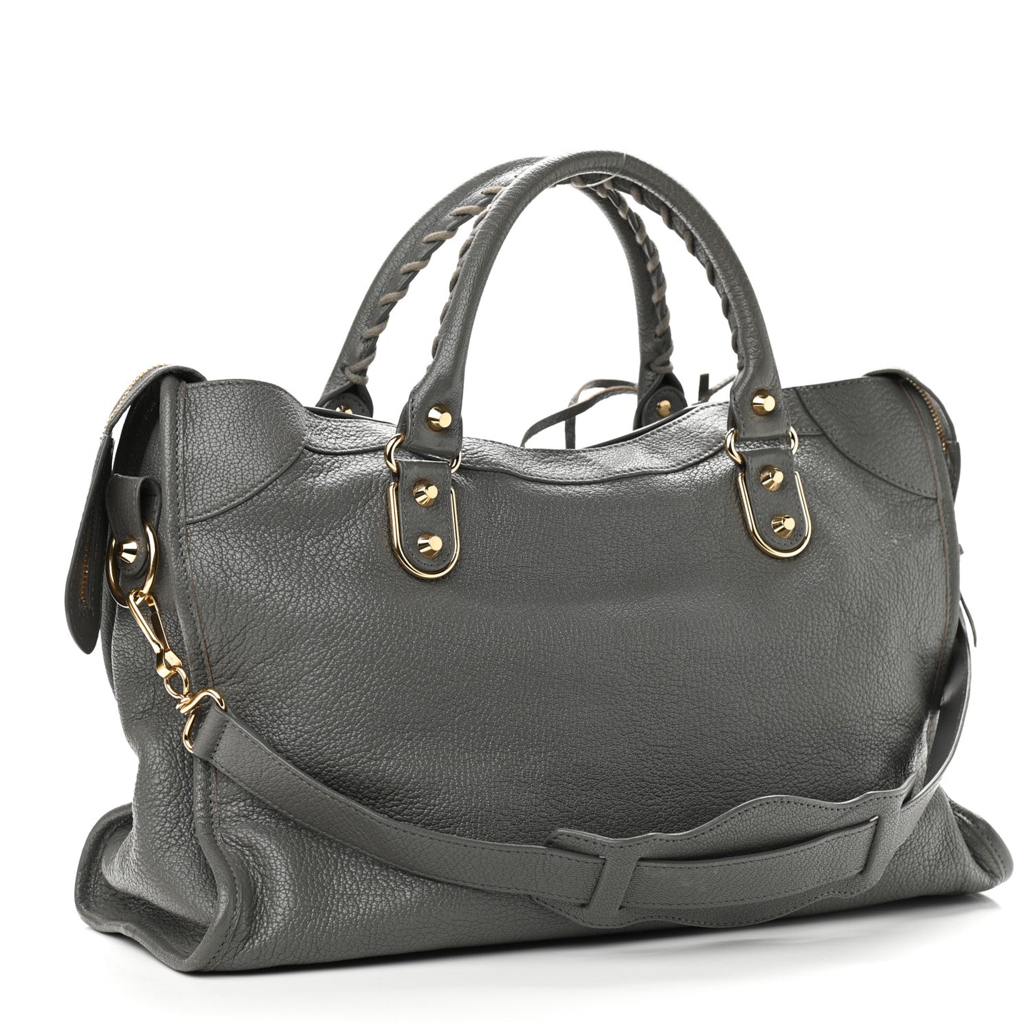 Chevre Gold Metallic Edge Hardware City Gris Acier