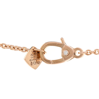 Chanel 18K Beige Gold Diamond Coco Crush C Necklace 4 of 5