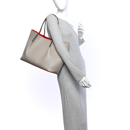 Christian Louboutin Calfskin Spikes East West Cabata Tote Light Grey 2 of 14