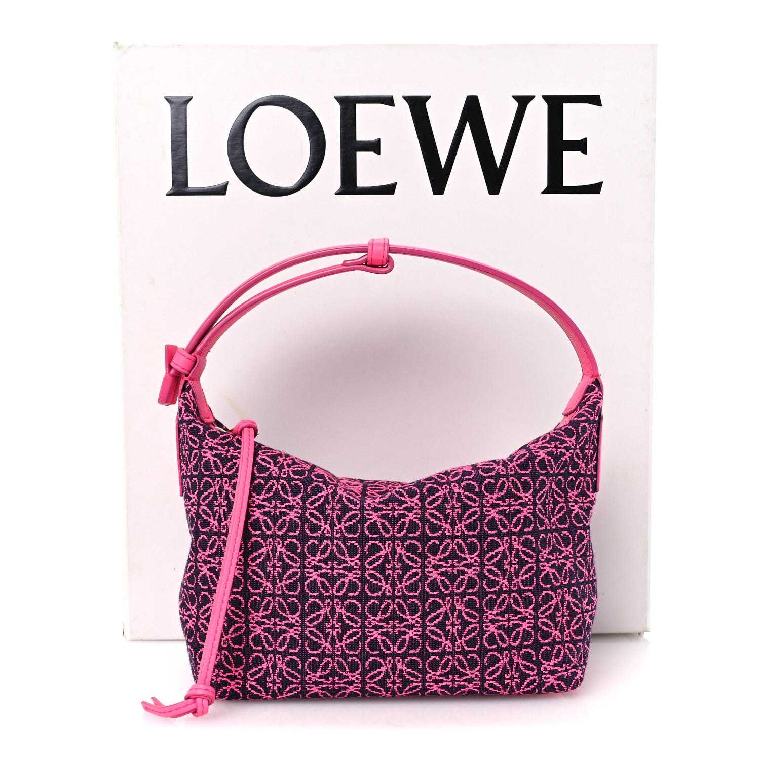 Loewe Jacquard Anagram Calfskin Small Cubi Bag Pink 11 of 11