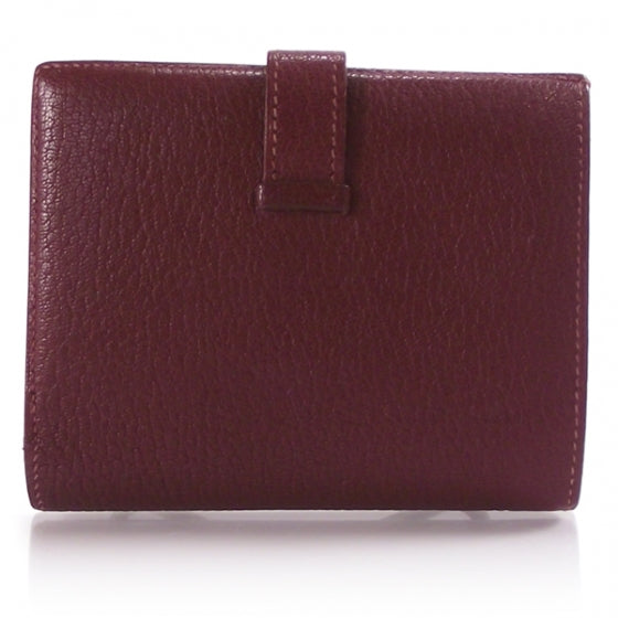 Hermes Courchevel Bearn Bi-fold Wallet Maroon 2 of 10