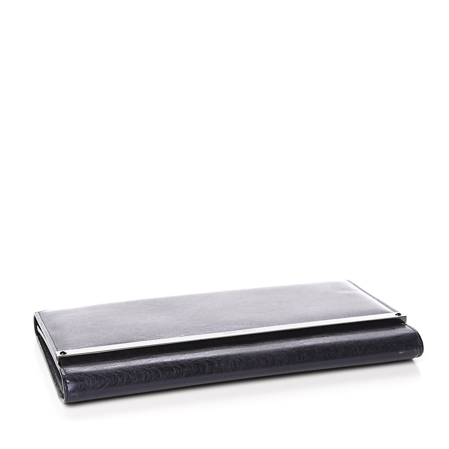 Metallic Spazzolato Etched Maia Clutch Navy