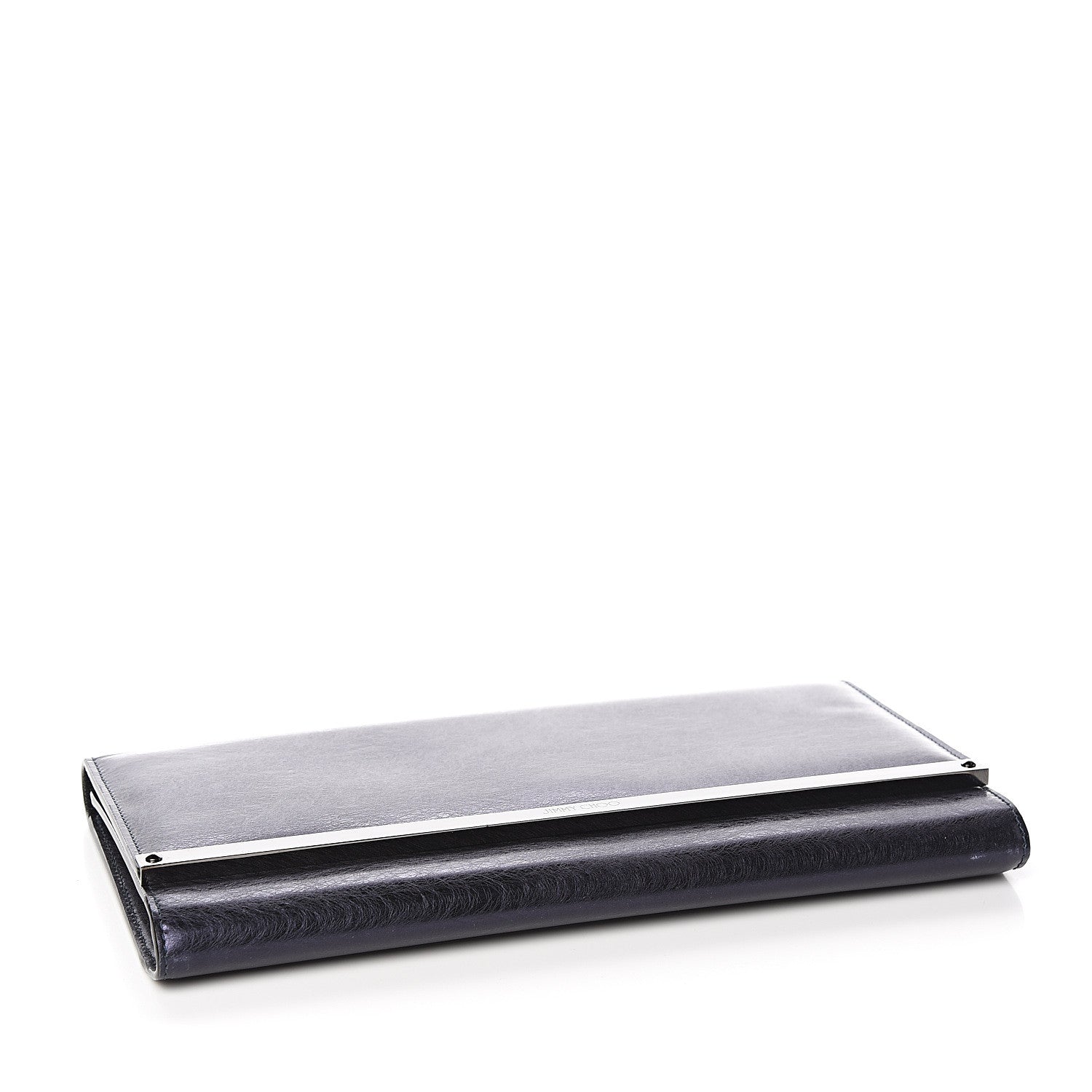 Jimmy Choo Metallic Spazzolato Etched Maia Clutch Navy 4 of 7