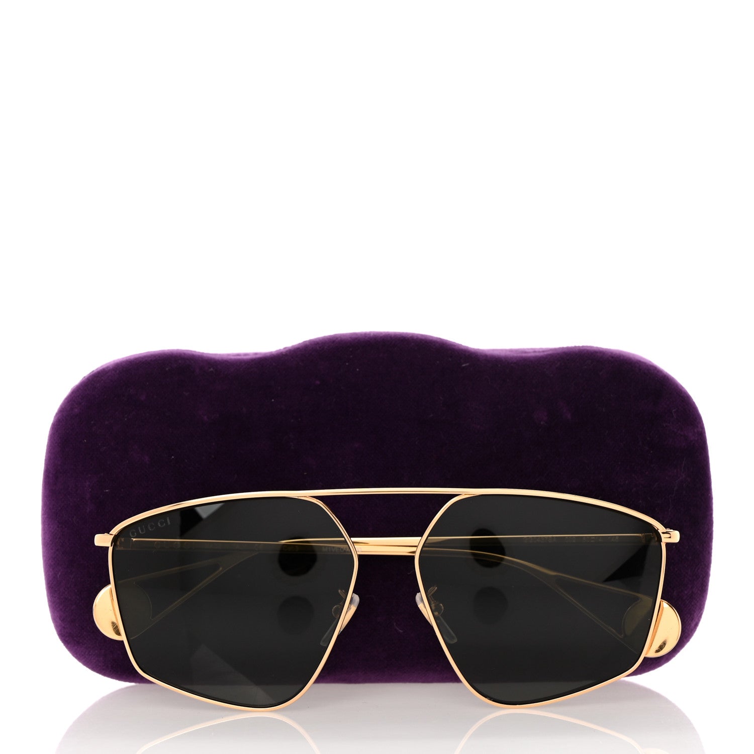 Gucci Square Frame GG0437SA Sunglasses Gold 9 of 9