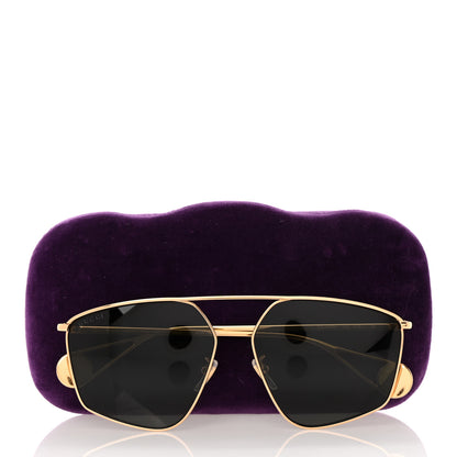 Gucci Square Frame GG0437SA Sunglasses Gold 9 of 9