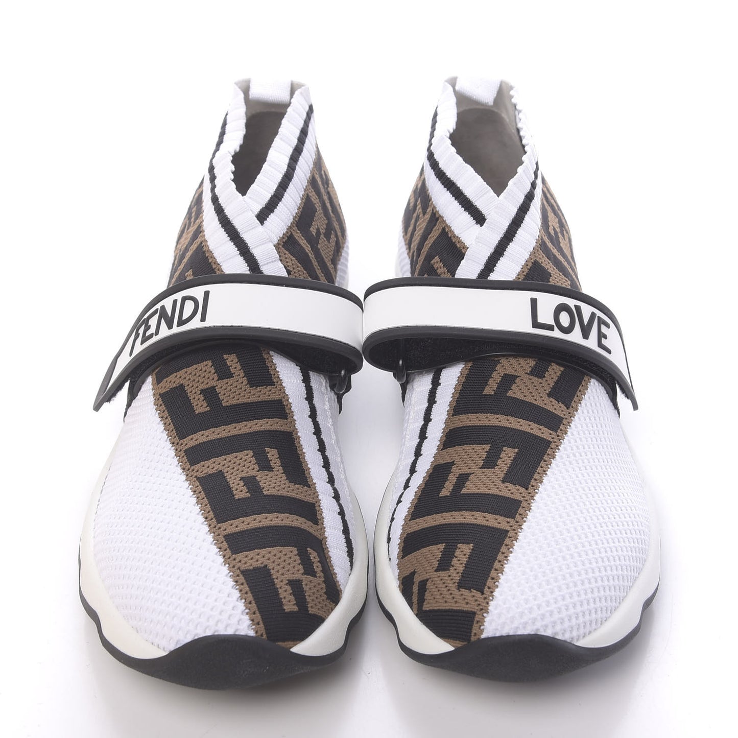 Stretch Yarn FF Stiff Band Rockoko Sneakers 39.5 White Black Tobacco